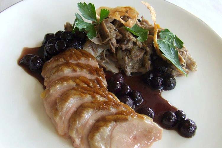 Duck breast with blueberry sauce